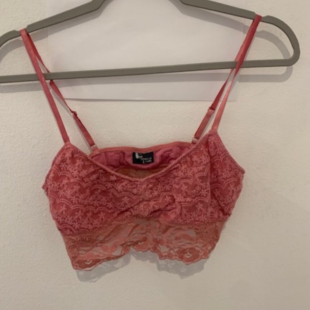 Sparkle & Fade pink lace bralette lace size medium